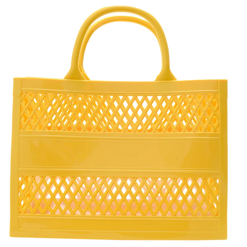 Chic Mesh Beach Tote - Stylish Clear Handbag and Travel Accessory