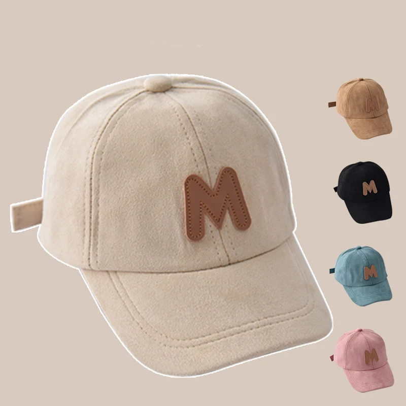 Spring Autumn Children Baseball Cap Suede Letter Baby Hat Outdoor Casual Boys Girls Kids Adjustable Sun Visor Caps 5
