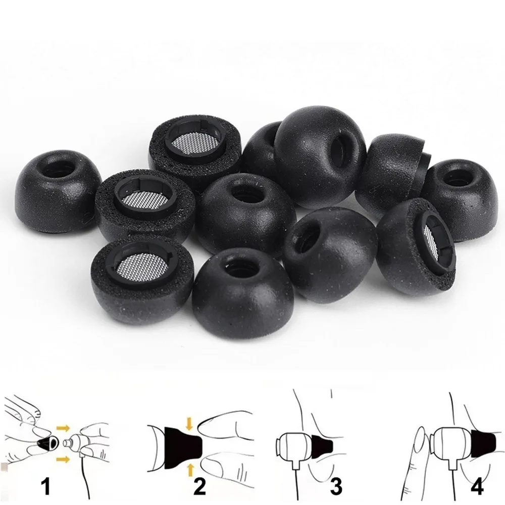 Premium Memory Foam Ear Tips for Noise Cancelling Earbuds - Multi-Pack