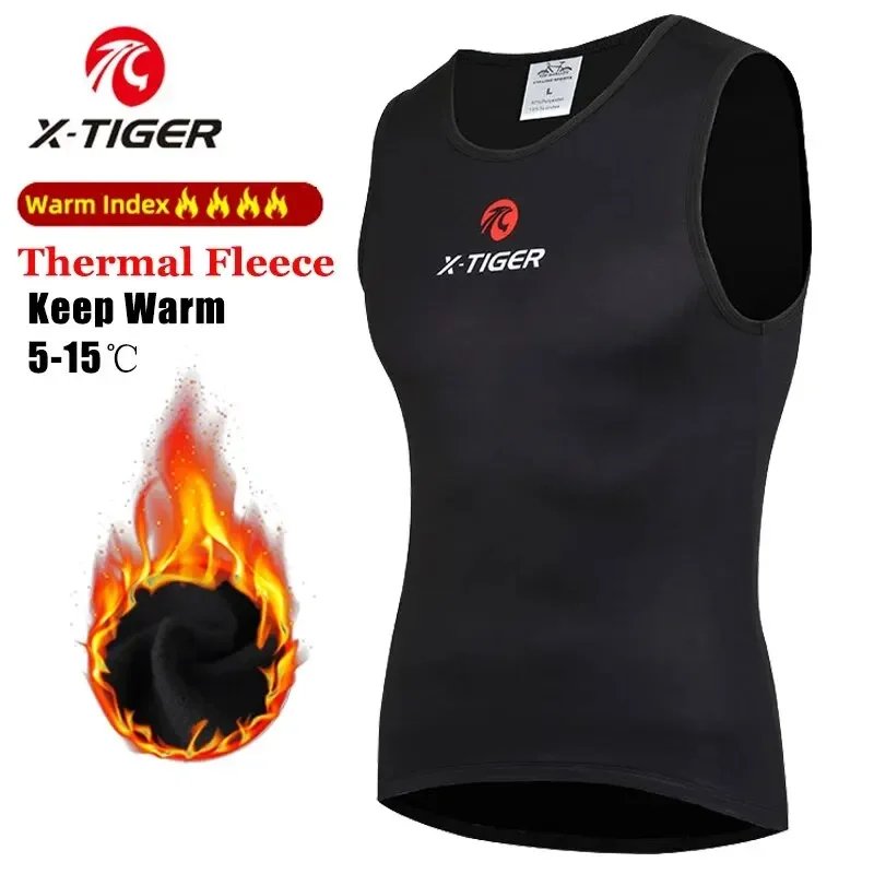 Winter Cycling Base Layer Sleeveless Fleece Sports Bike Jerseys Shirt Warm Bike Underwear Bicycle Keep Warm