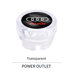 Sleek Car Cigarette Lighter Cover Dustproof Decoration Cap (Transparent - Audi)