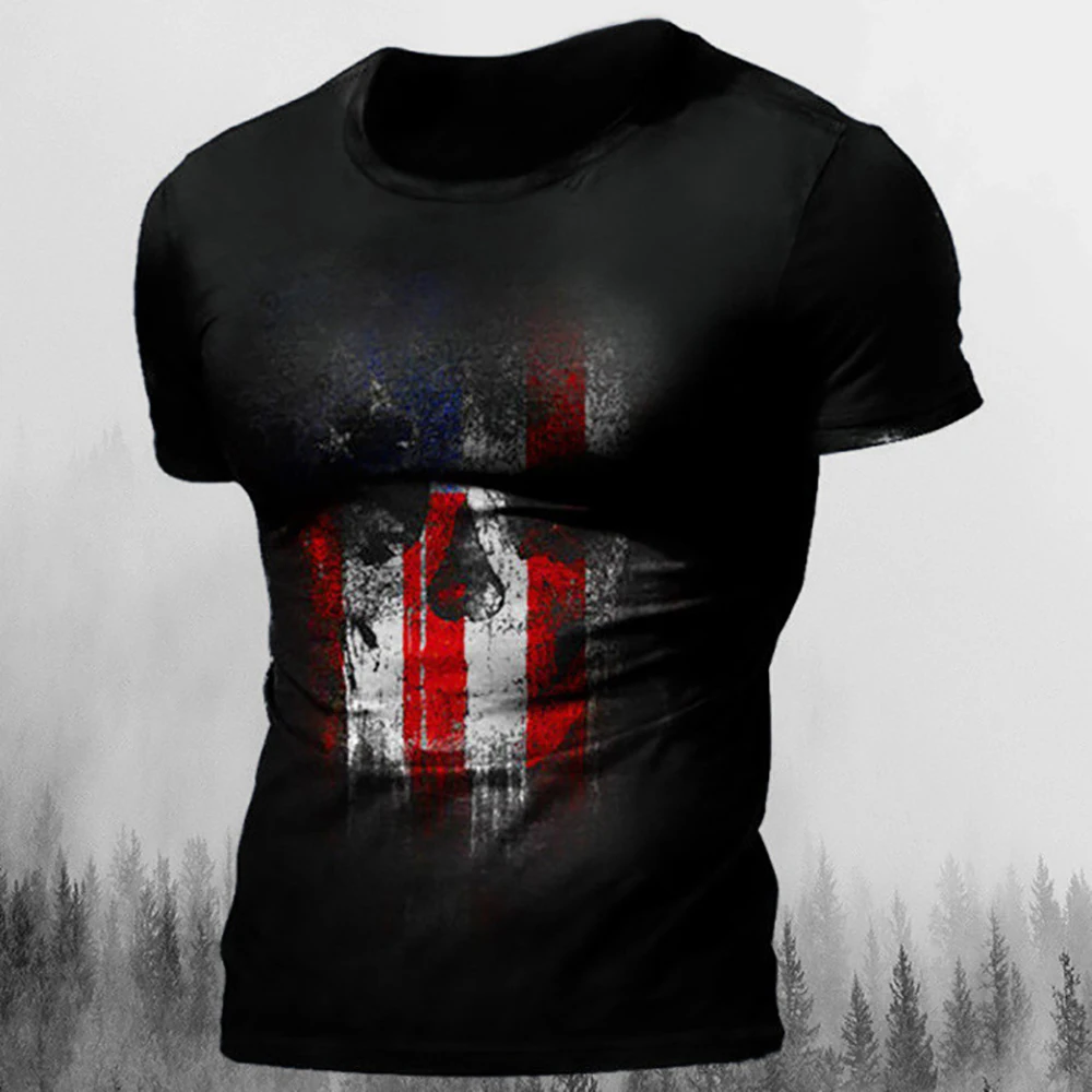 Skull Graphic Polyester T Shirt Mens Biker Gothic Grunge Skater Tee XXS-5XL