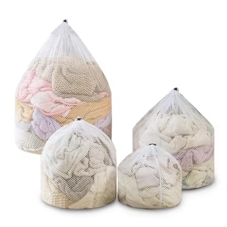 4 Pack Mesh Laundry Bag - Machine Washable Drawstring Design Travel Wash Bag for Blouses, Hosiery, Stockings, and Underwear 2