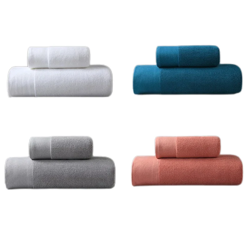 Inyahome Cotton Towel Set for Adults Bath Face Hand Towel Bathroom Solid  Color Blue White Grey Washcloth Travel Sports Towels - AliExpress
