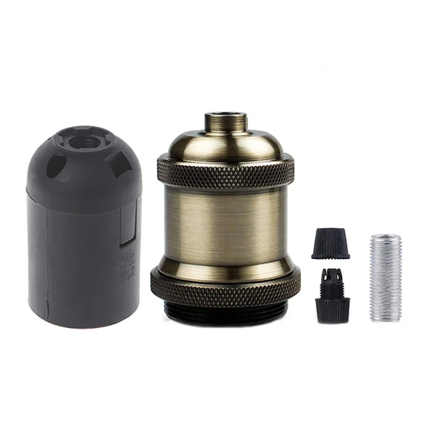 Portalampada Vintage Portalampada A Ve Edison Basi Per Lampadine E27 Base Luminosa Fai-da-te Con Anello - Foto 14