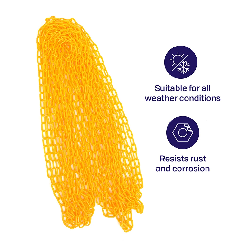 5/10 meter Caution Security Chain Yellow Crowd Control Chain Caution Security Plastic Safety Barrier PP plastic chain barrier