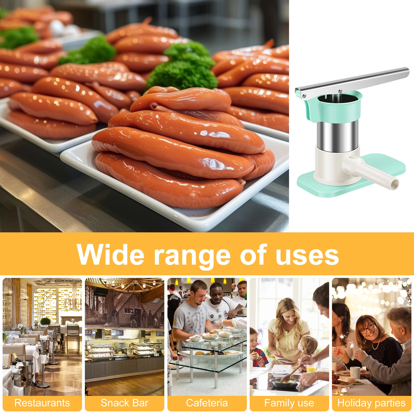 Sausage Stuffer Stainless Steel Sausage Making Tool with 4 Stuffing Tubes Stuffer Machine Removable Meat Filling Machine sausage stuffer