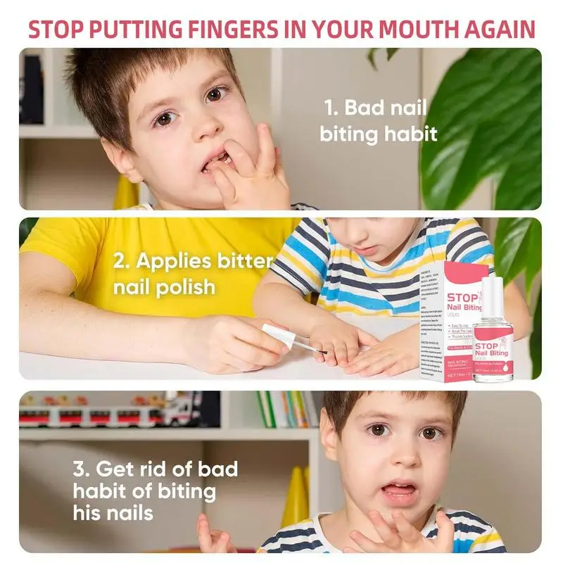 Nail Biting Stopper 0.5fl oz Nail Bite Stopper Stop Biting Polish Care For Kids Adults Thumb Sucking Stop Safe & Effective