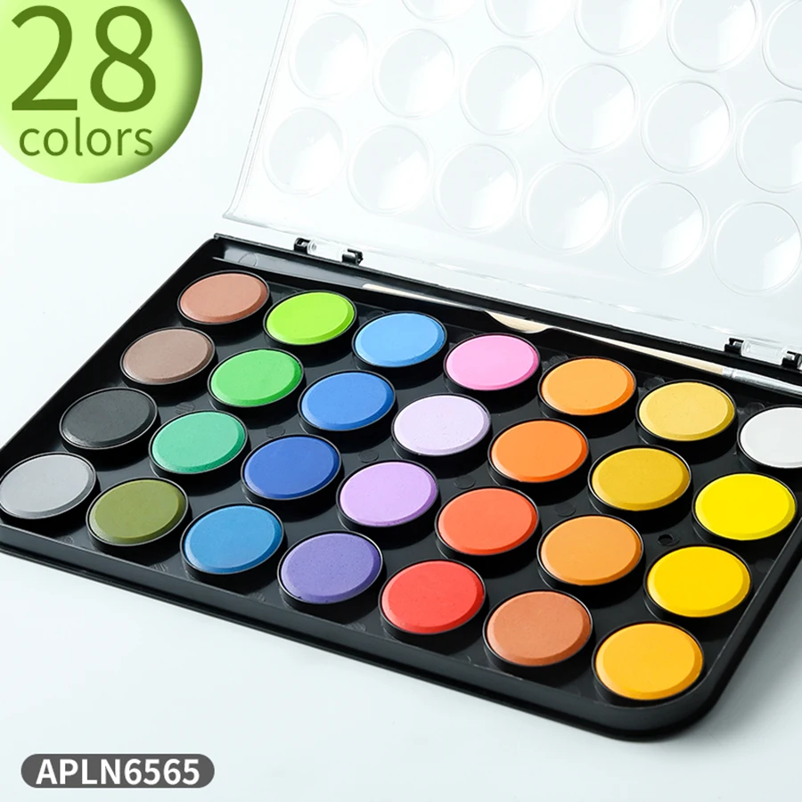 M&G Portable Iron/Plastic box Solid Watercolor 12/28/36/48 Colors Pigment Professional Watercolor Painting Supplie Art Tool Set 4