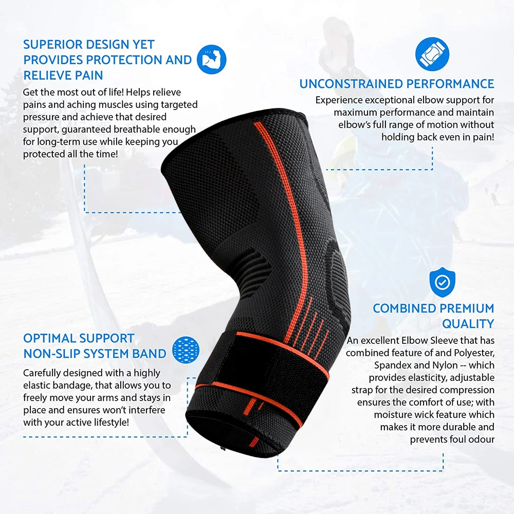 Hyperz - Codera de compresión para tendinitis, codo deportivo, soporte de  codo de gimnasio para levantamiento de pesas, manga de compresión  ortopédica