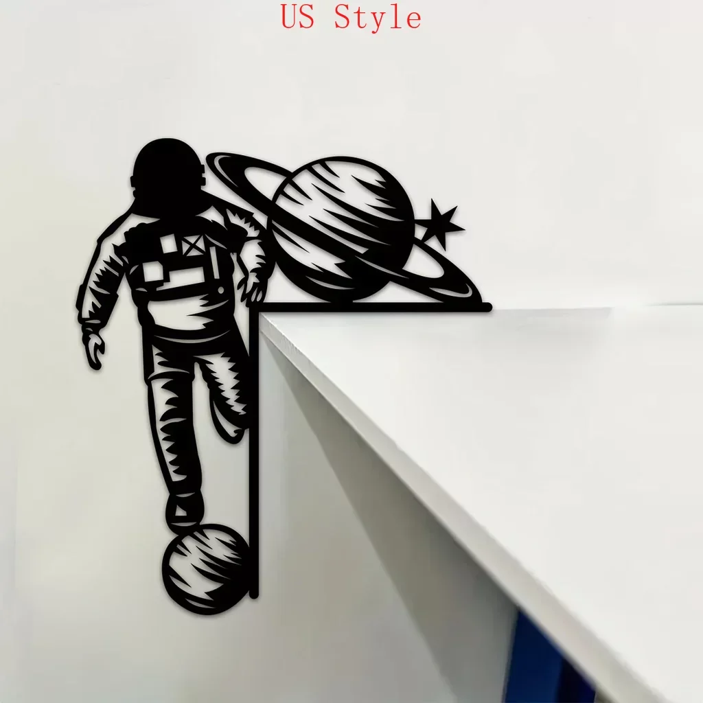 

1pc Planet Astronaut Home Decorative Wall Sticker Door Corner Decoration Door Frame Corner Decoration Art Iron Wall Decoration G