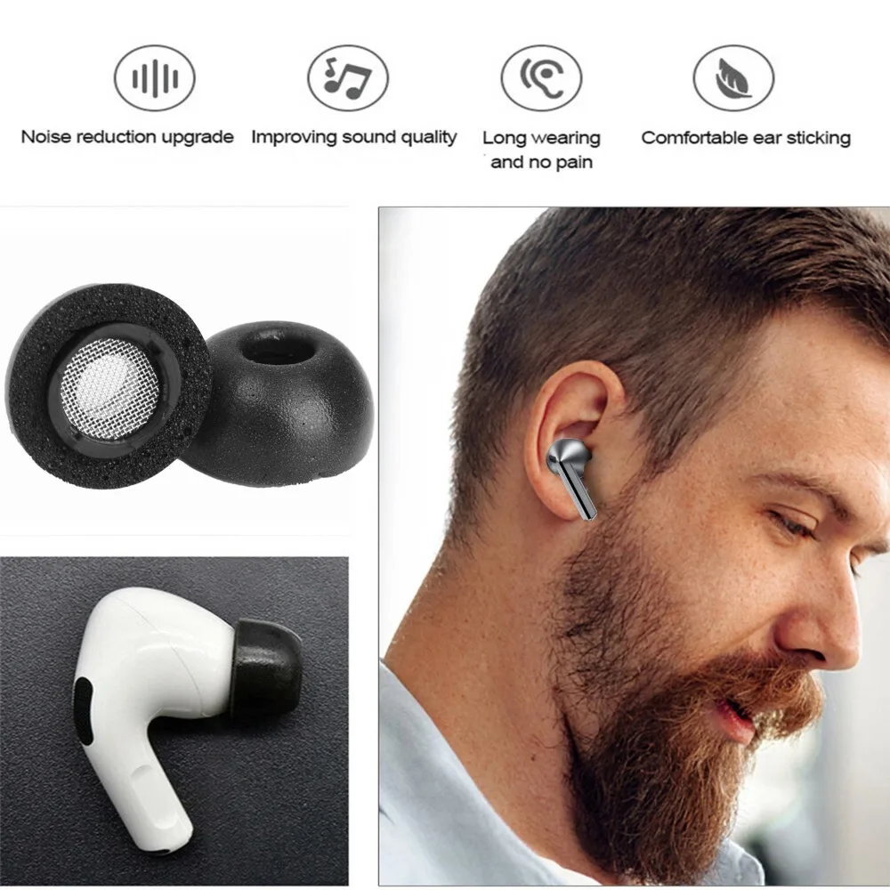 Premium Memory Foam Ear Tips for Noise Cancelling Earbuds - Multi-Pack