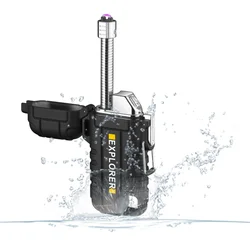 New Waterproof USB Electric Lighter Retractable 360° Rotation Candle Kitchen Windproof Flameless Plasma Lighter Outdoor Igniters