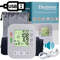 BP Sphygmomanometer English Voice Blood Pressure Monitor Upper Arm Automatic Tonometer Blood Pressure Meter LCD & Cuff Medical 1