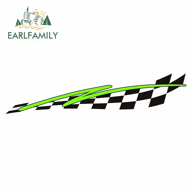 EARLFAMILY 13 см x 3 для черной и белой сетки зеленые линии левая автомобильные наклейки