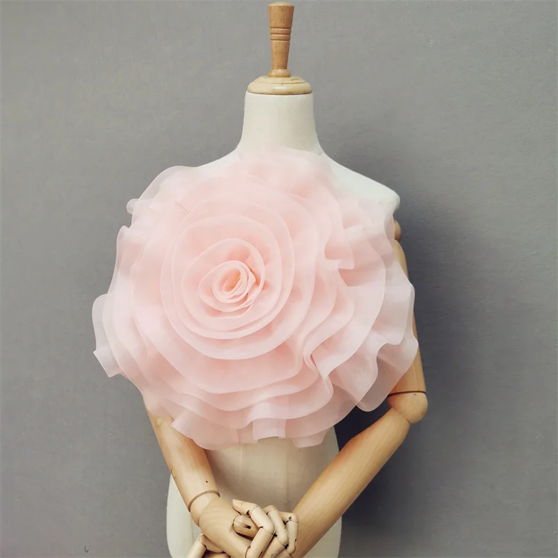 

large size Bride Wedding Decoration Wedding Dress Accessories Chest Back Big Props Beautiful Organza Flowers