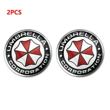 

2pcs Car Styling 3D Aluminum Alloy Umbrella Corporation Car Stickers Decals Emblem Decorations Badge Auto Accessories