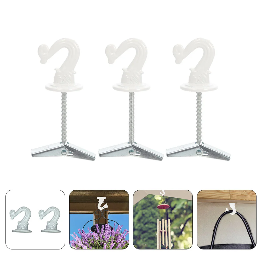 

3pcs Practical Zinc Alloy Ceiling Wall Hooks Durable Wall Fixing Ceiling Hooks