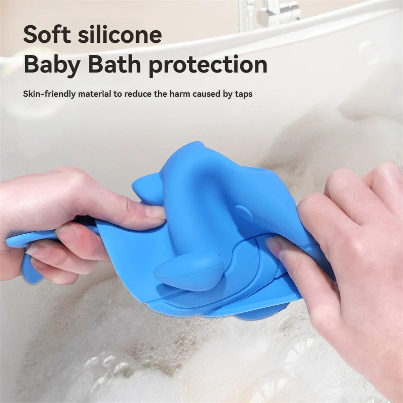 1 PCs Faucet Silicone Protective Cover Anti-collision Function Bathtub Bath Baby Cartoon Whale Safety Cover silicone faucet cover