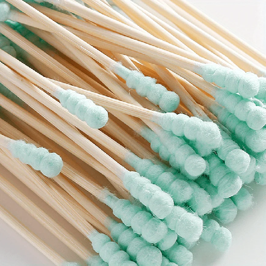 100PCS cute pink high-quality double-headed cotton swab, suitable for effectively cleaning ears and nose, as well as makeup 5