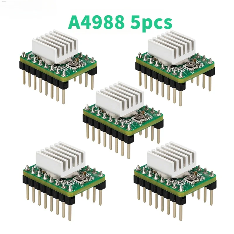 

5PCS A4988 Stepper Motor Drivers 3D Printers Parts Module with Heatsink For SKR V1.3 1.4 GTR V1.0 MKS GEN V1.4 board