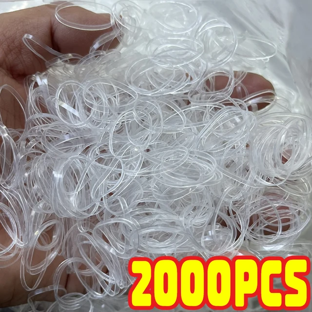 200/2000pcs Girls Disposable Rubber Bands Clear Elastic Hair Bands Children Ponytail Holder Ties Headband Kids Hair Accessories