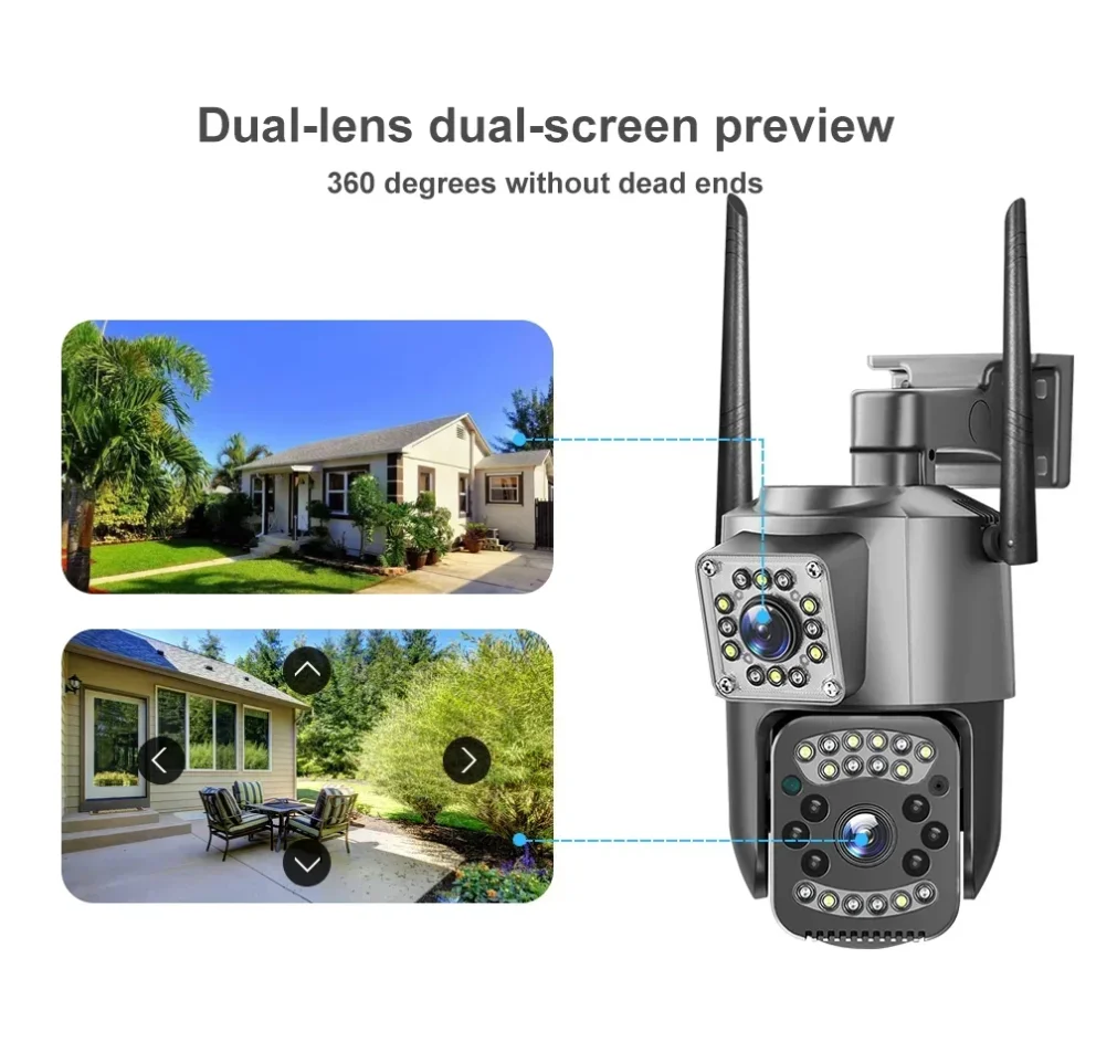 CCTV Security Protection 4K 8MP Dual Lens WiFi IP Camera Night Vision Ai Human Detect PTZ Outdoor Video Wireless Camara 6