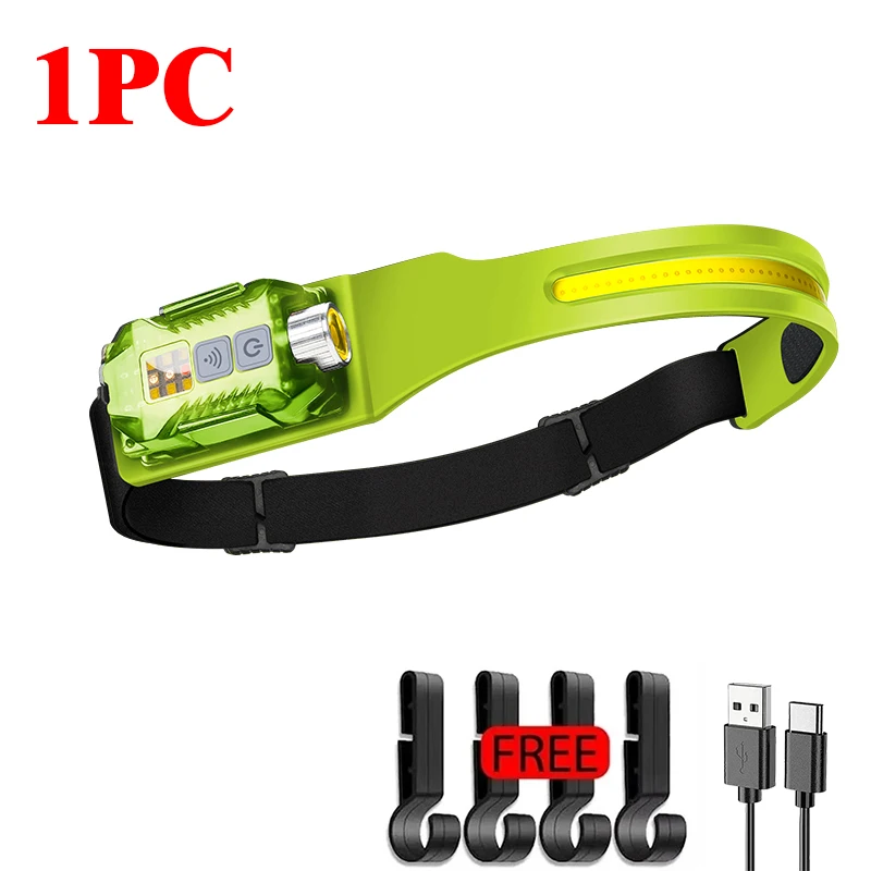 USB wiederaufladbare LED Sensor Scheinwerfer XPE + COB Scheinwerfer Led Kopf Taschenlampe Camping Suchscheinwerfer Kopf Taschenlampe für Angeln Laterne