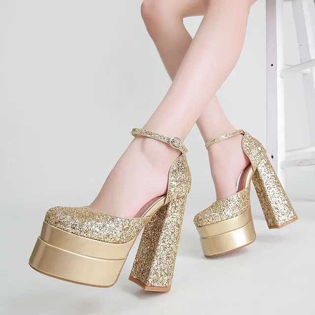 Almost Famous - Gold Platform Heels – DLSB