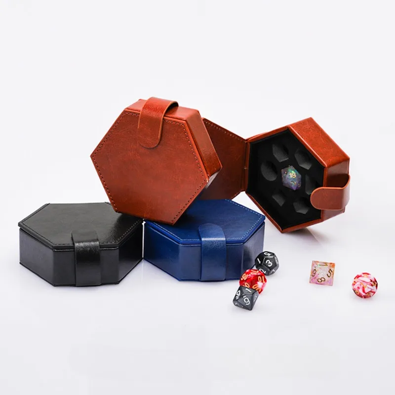PU Hexagon Storage Bag and Dungeon Board Game DND Bundle Pocket Dice Bag Run Group Dice Box Hold 7 dice bag