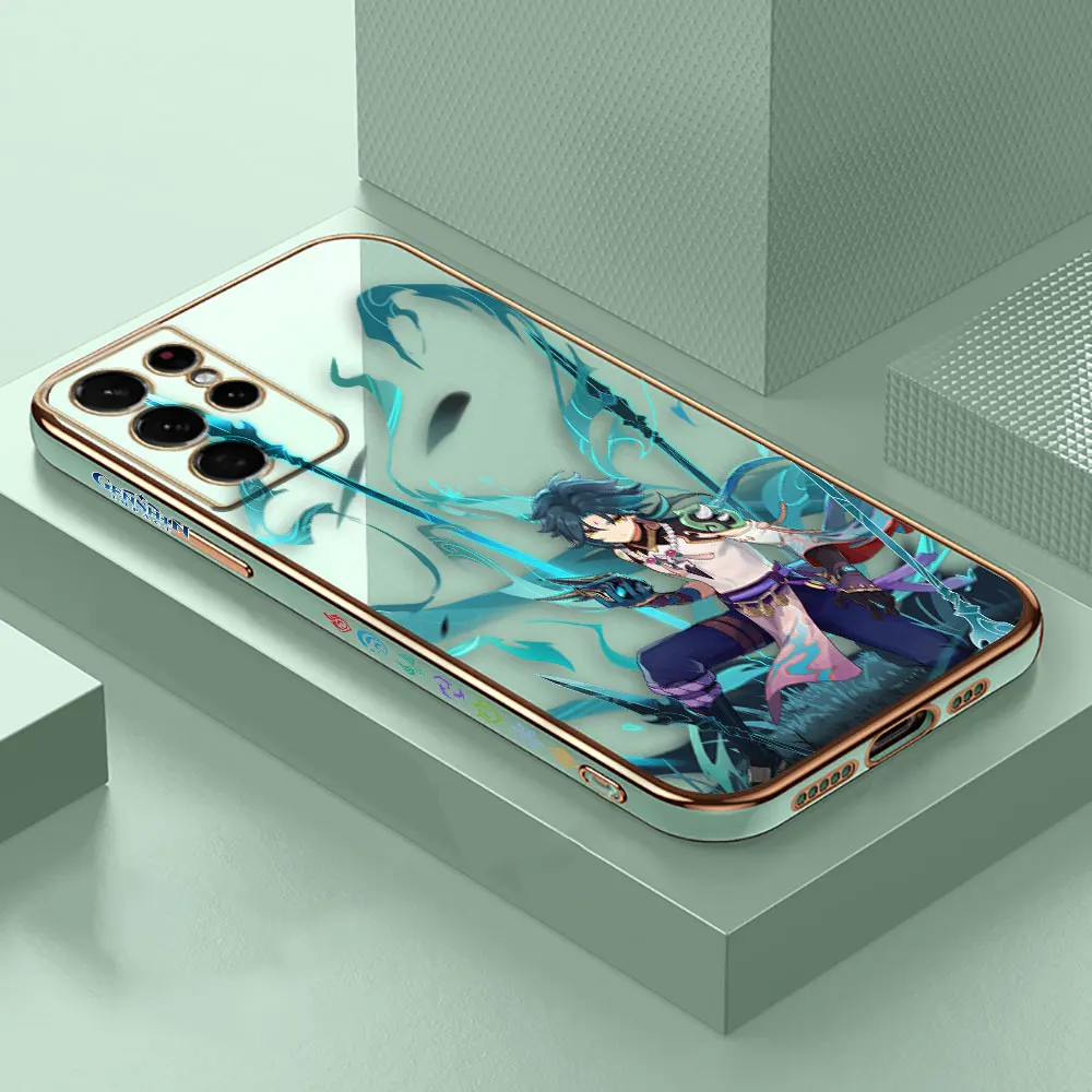 thumbnail image 1 of Smooth E-TPU Phone Case For Samsung Galaxy S24 S23 S22 S21 S20 FE S10 A01 A02 A03 PLUS ULTRA 5G Case The Game G-Genshin I-Impact, 1 of 5