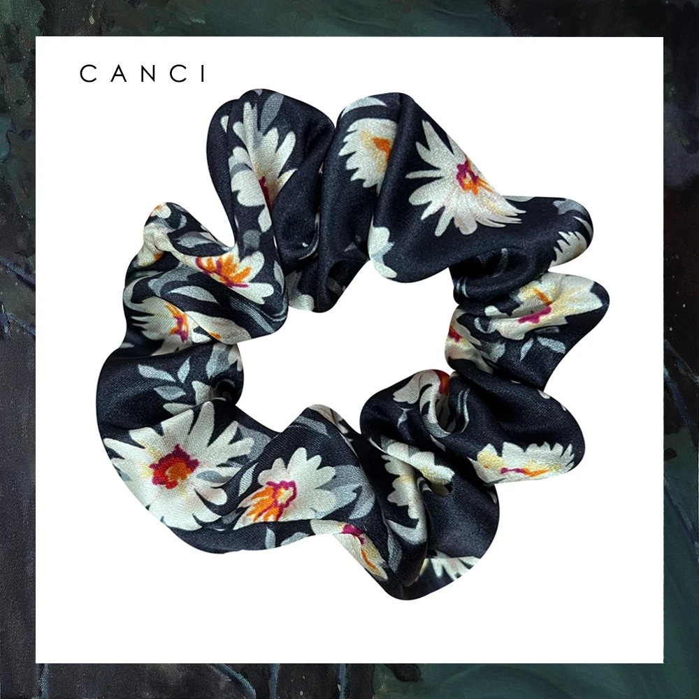 

100% Pure Mulberry Silk Scrunchie Hair Ties Bands Gun Elastic Ponytail Holder Headband Rope for Women Hair Accessories 3.5CM