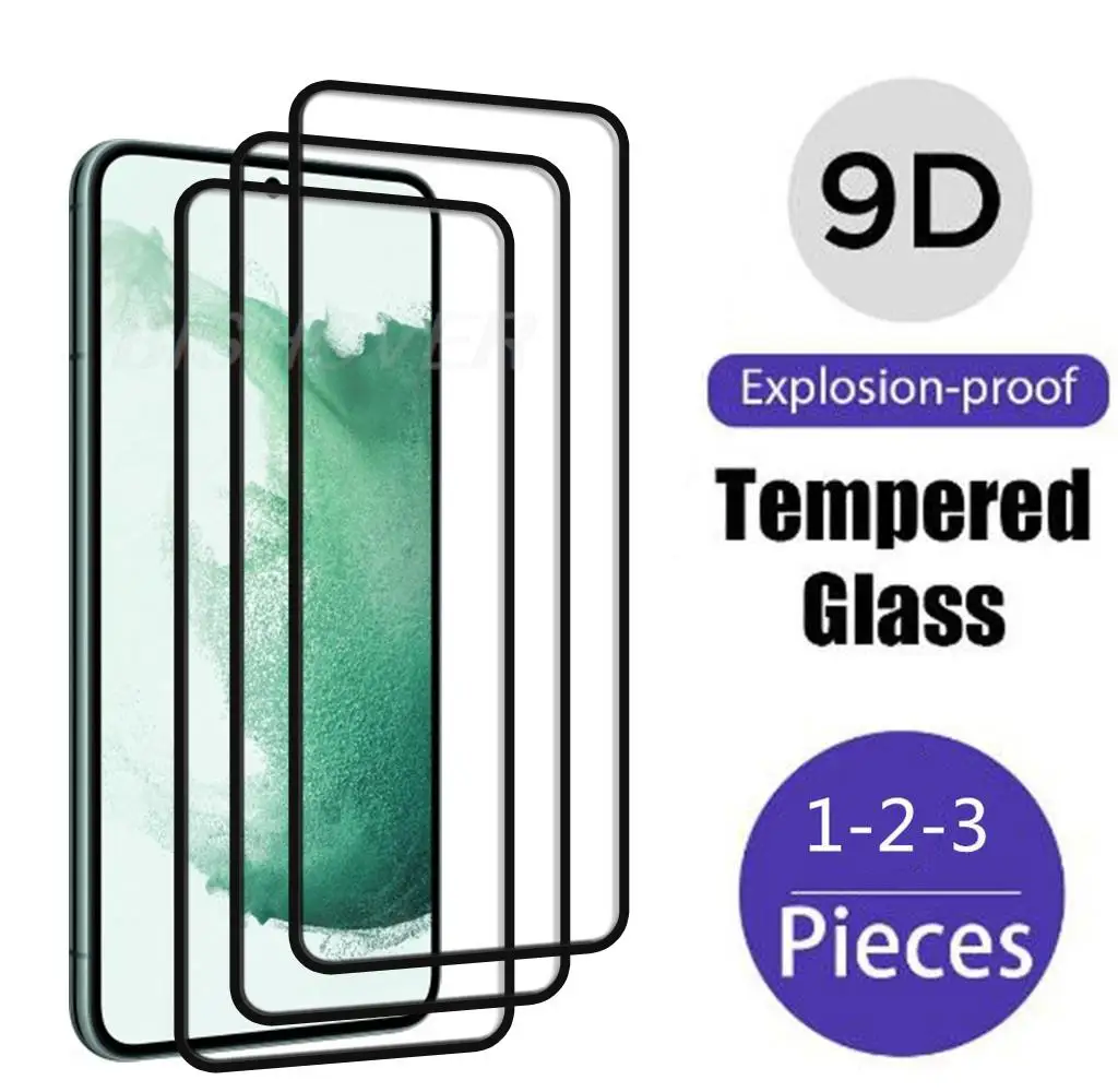 9D Full Cover Protection Glass For Samsung Galaxy S22+ S22 Plus Galaxys22 Tempered Screen Protector Glass