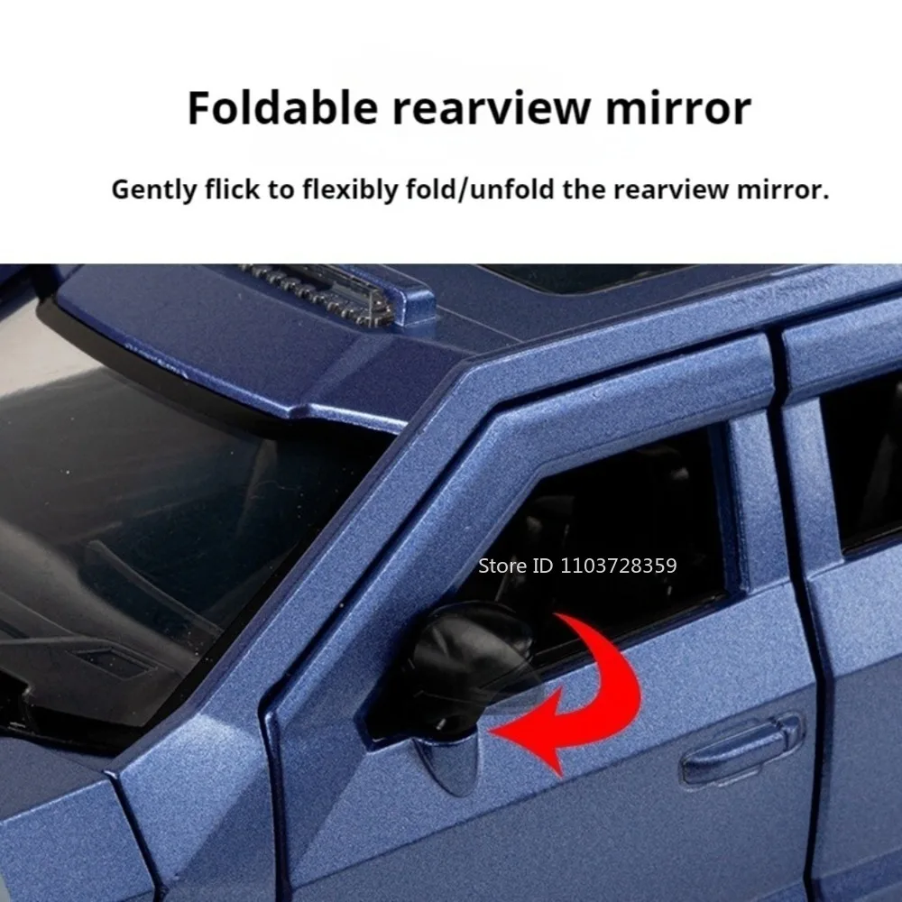 1:24 레즈바니 벤지런스 세이버투스 장갑 오프로드 자동차 모델 장난감 금속 다이캐스트 사운드 라이트 충격 흡수 후진 기능 포함 남아용