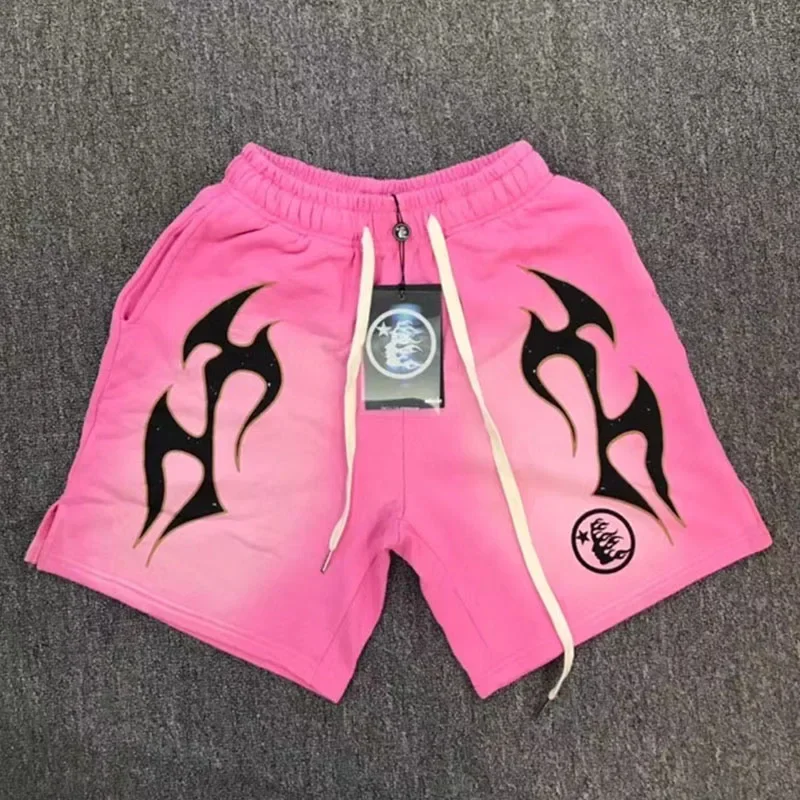 

Hellstar Vintage Wash Drawstring Print 1:1 High Street Large Casual Sports Shorts y2k