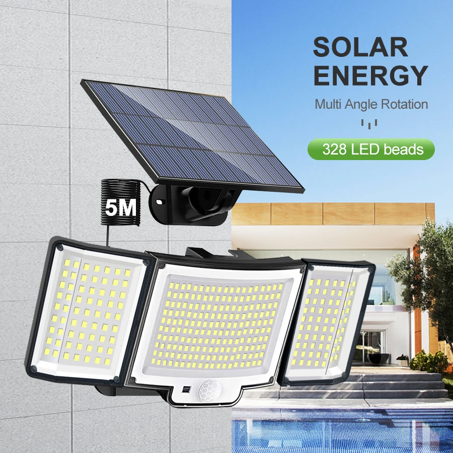Luce Solare Con Sensore Di Movimento Per Esterni | IP65 Impermeabile 400LM Per Vialetto E Giardino