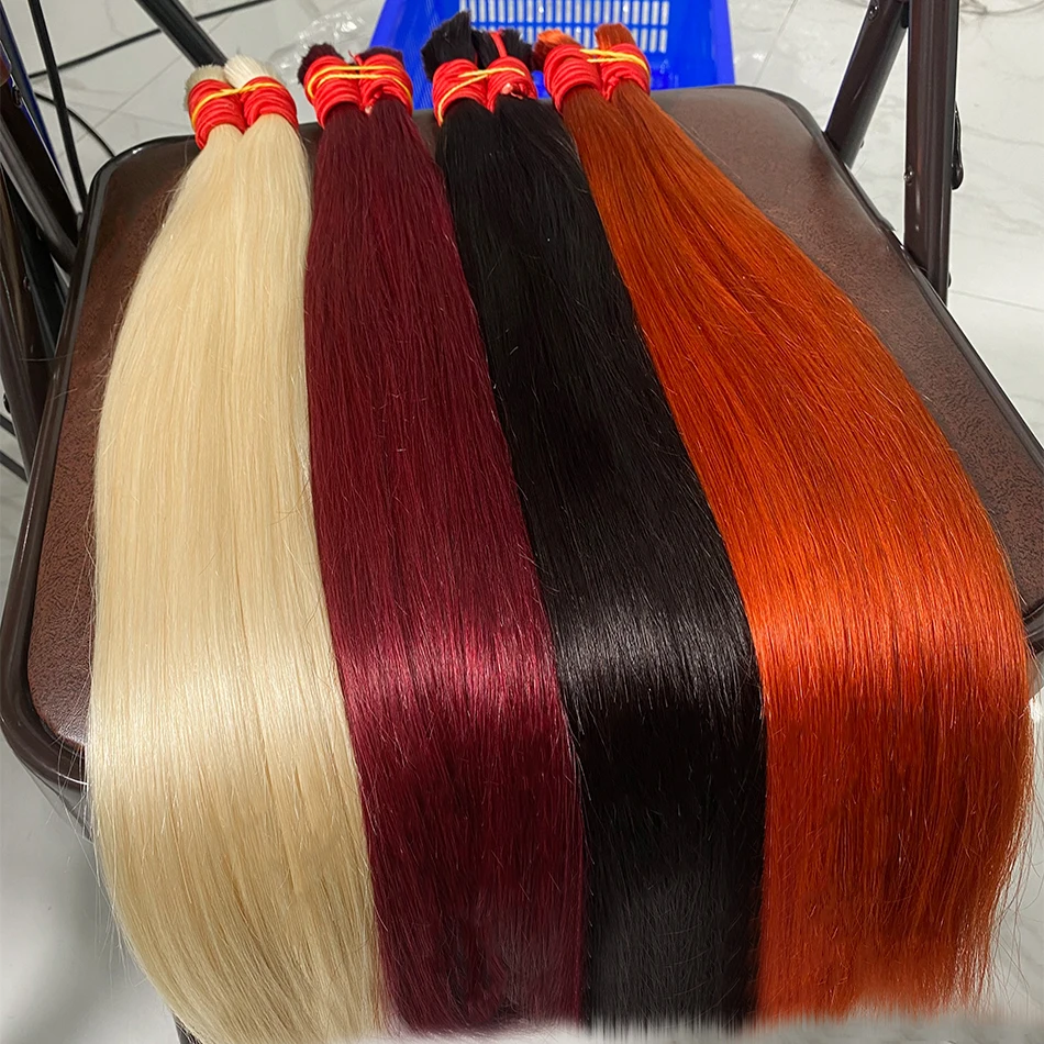Virgin Slavic Hair Natural Human Hair Mixed Color Remy Human Hair Slavic Super Soft Hair Bulk hair Silky Straight Brazilian Hair human hair extensions