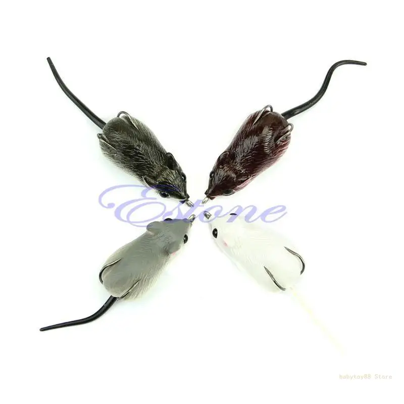 

Y4UD Large Soft Rubber Mouse Fishing Lures Baits Top Water Tackle Hooks Bass Bait Hot