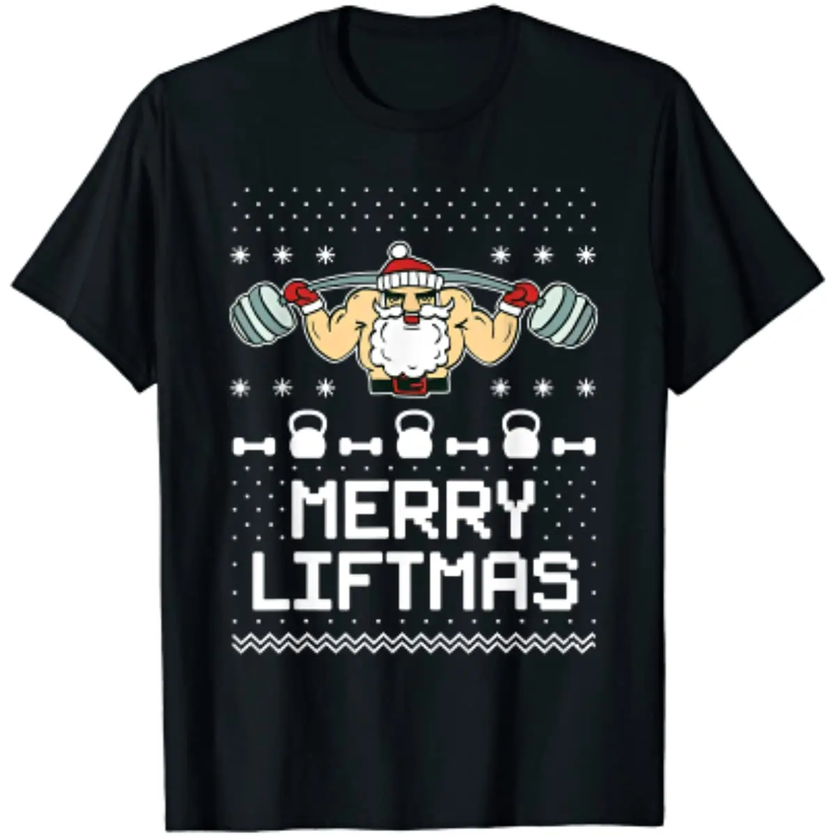 

Santa Workout Gym Merry Liftmas Funny Ugly Christmas Sweater Men T-Shirt Short Sleeve Casual Cotton Summer T Shirt
