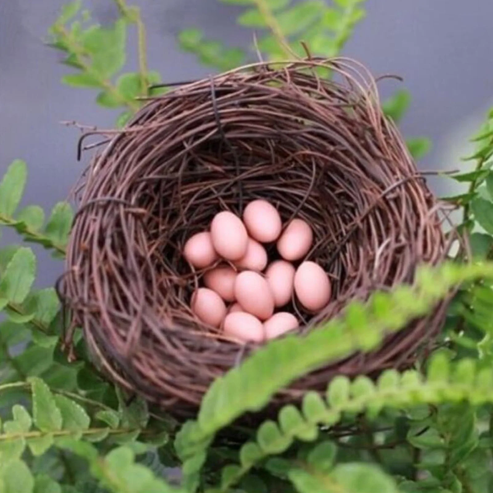 6-20cm Round Rattan Bird Nest Easter Decoration Bunny Eggs Artificial Vine Nest For Home Garden Decor Happy Easter Party Supply 6