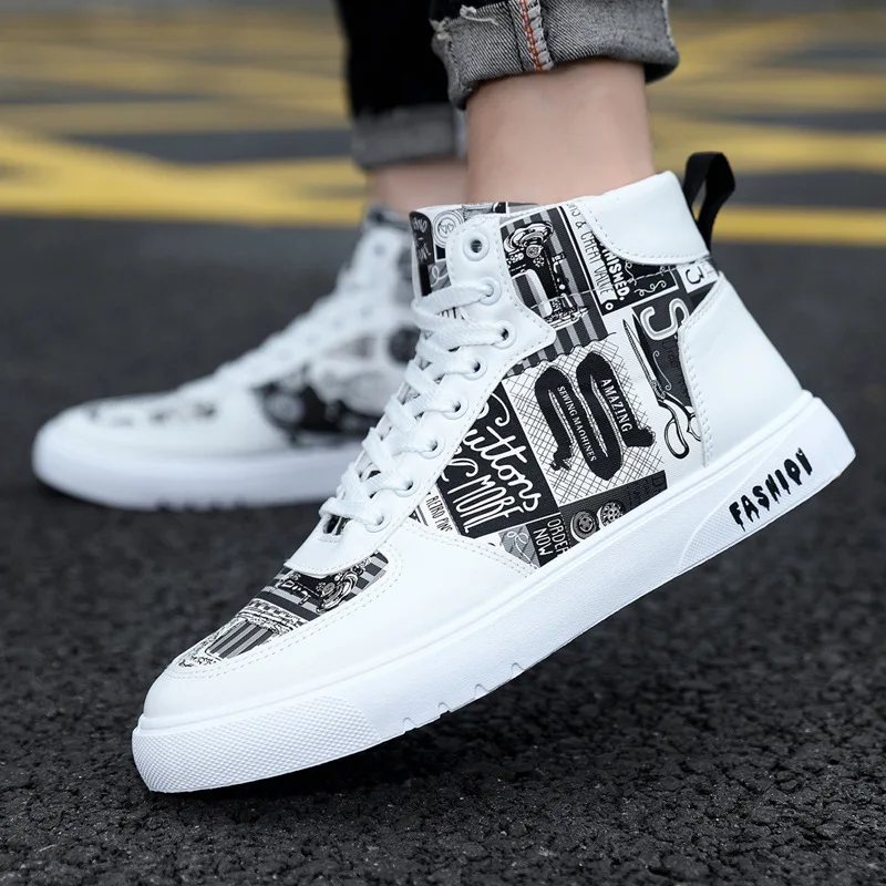 Description Picture 3 of itemMen's Casual Skateboarding Shoes High Top Sneakers Sports Shoes  Breathable Hip Hop Walking Shoes Street Shoes Chaussure Homme