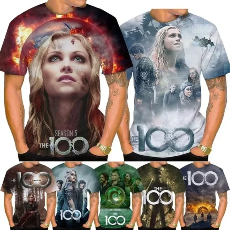 

The 100 Season 3d Printing Casual Men's Short-sleeved T-shirt Summer Fashion Round Neck Hip-hop Unisex Fun Cool T-shirt Tops