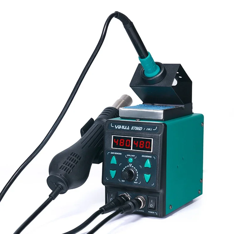 YIHUA 8786 I 2In1 Welding Station Hot/cold Air Gun Switch Digital Display Constant Temperature Electric Iron Desoldering Station 3