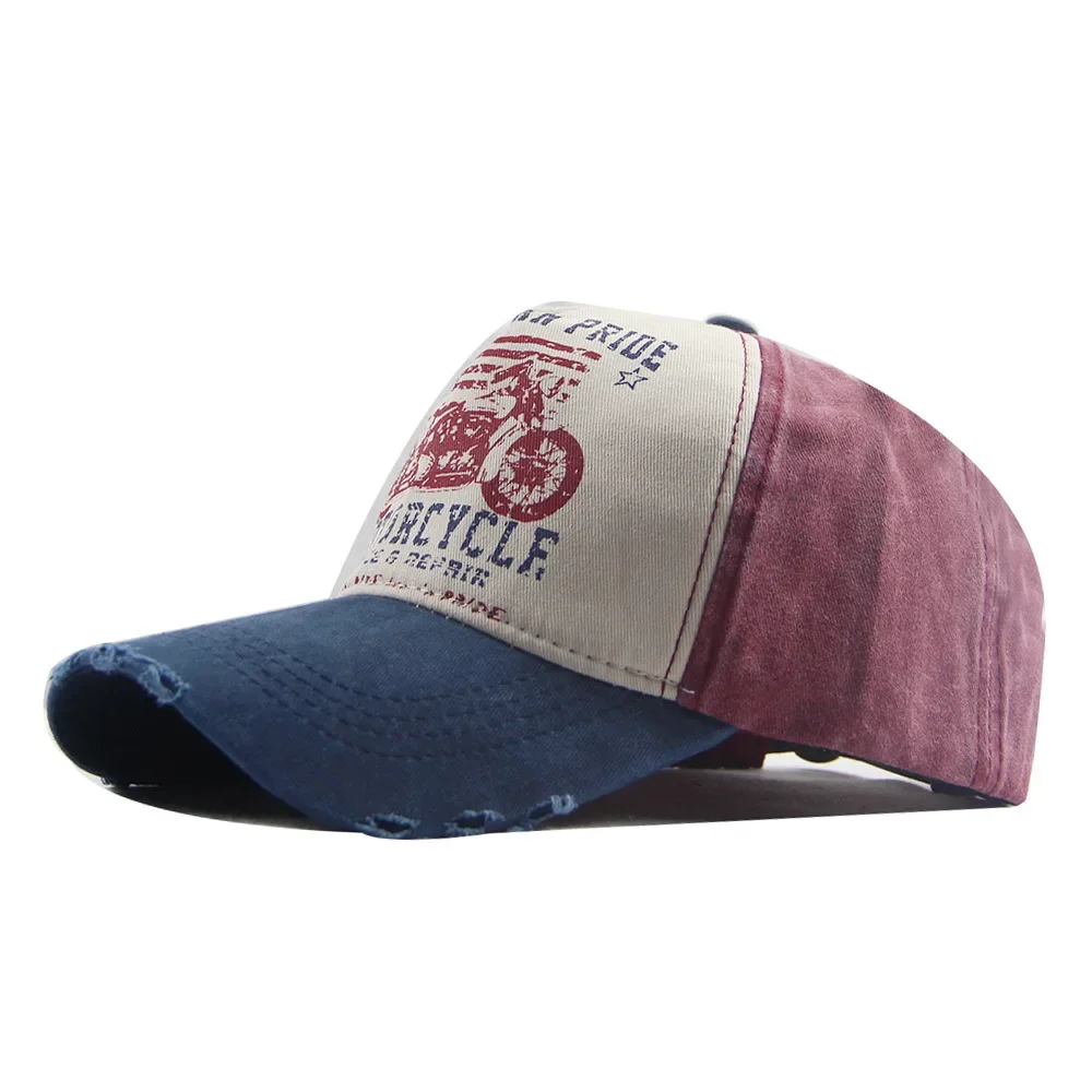 Men Print Cotton Adjustable Snapback Caps Fashion Motorcycle Graffiti Washed Baseball Cap Summer Hip Hop Sun Dad Hat,baseball cap,baseball caps