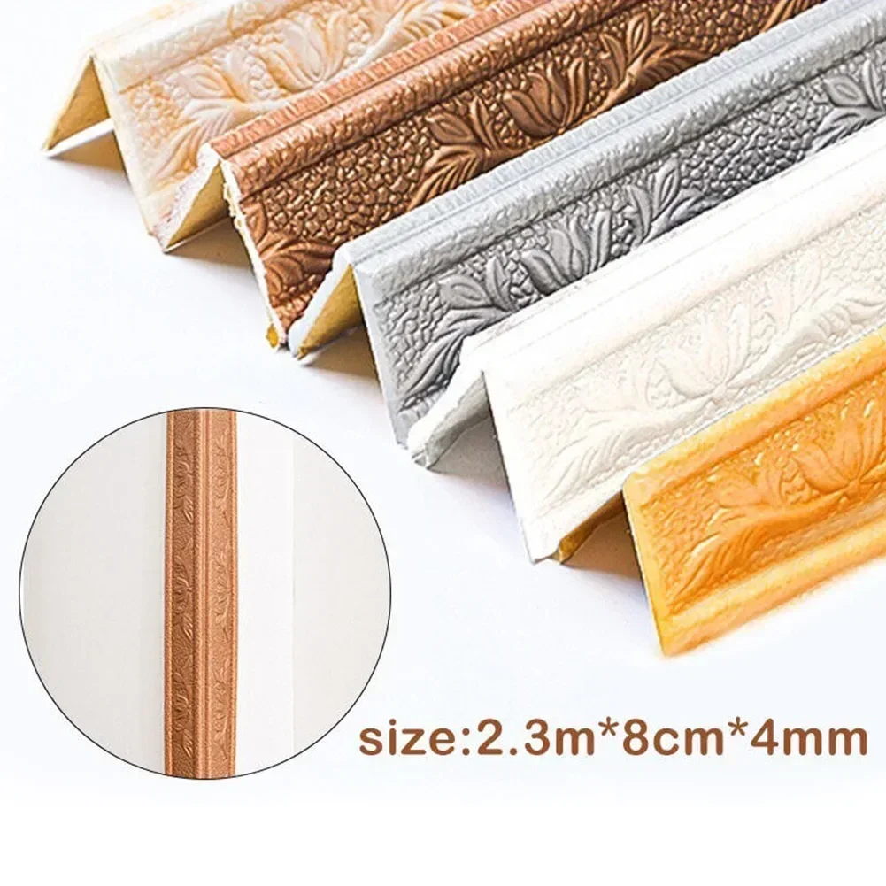 Wall Stickers Self Adhesive Skirting Line 3D Anti-collision Decoration Strips Bedroom Living Room Kid's Corner
