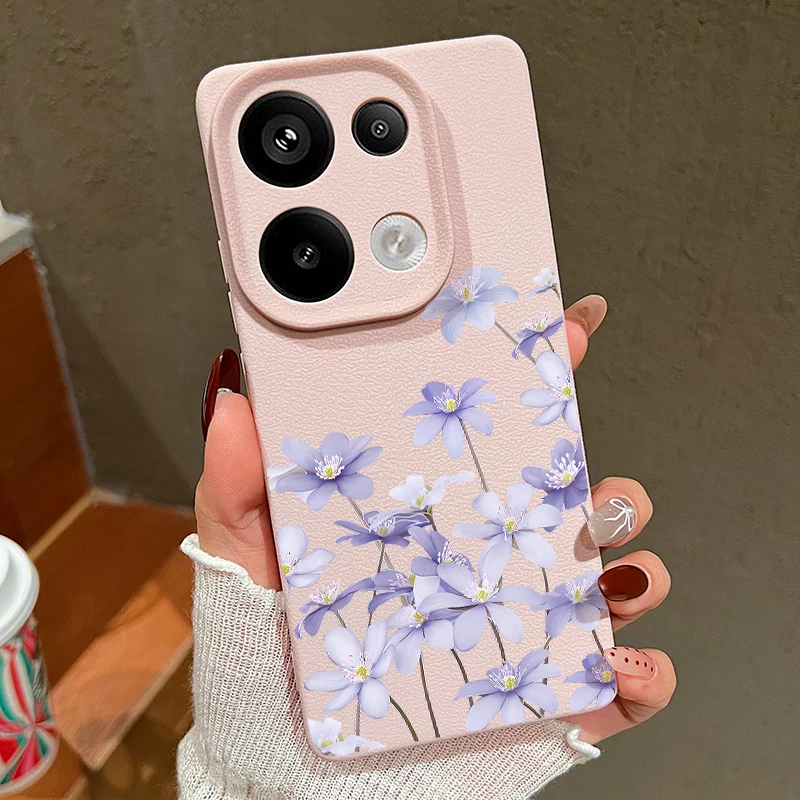 Floral Leather Texture Soft Phone Case