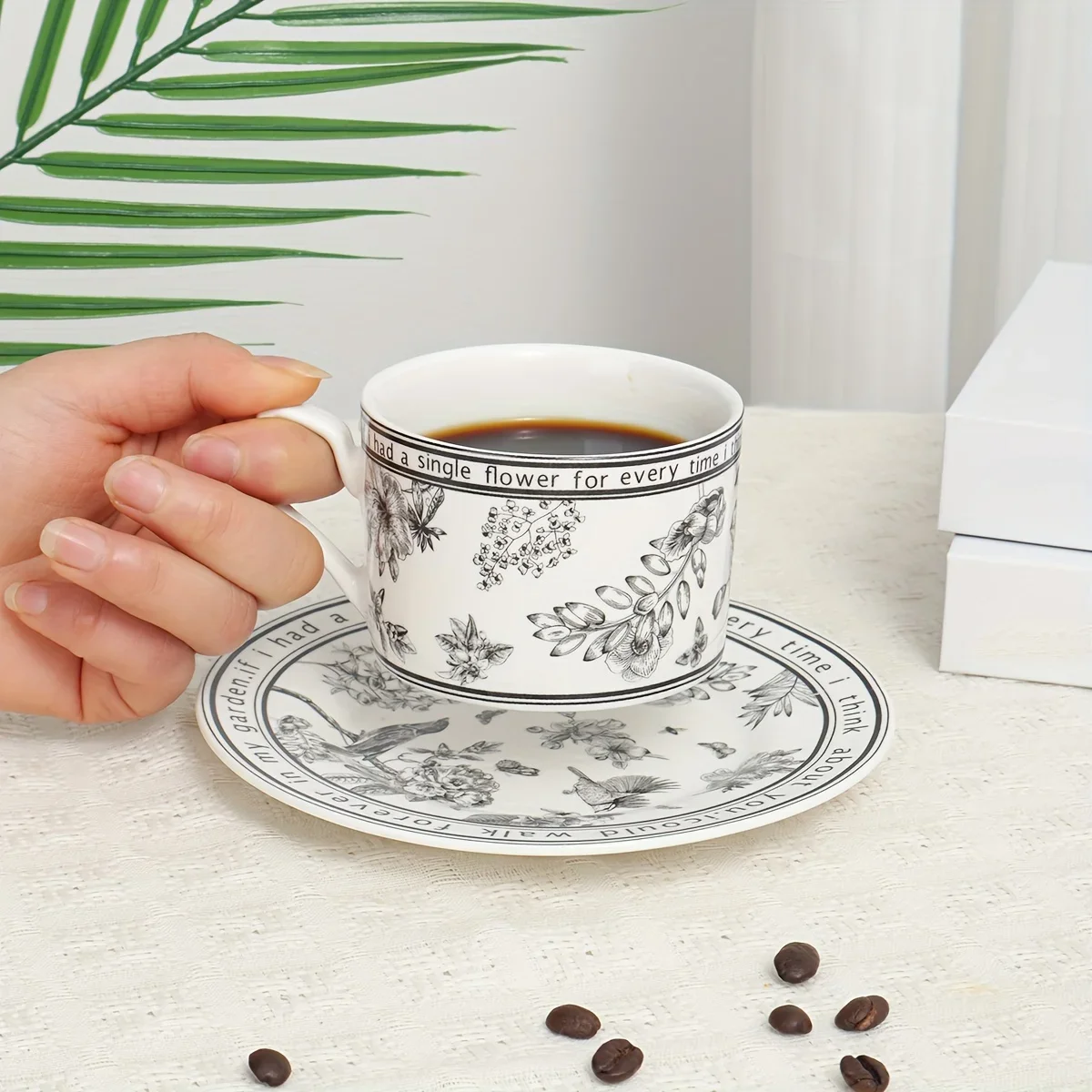 Pinellia Retro Pottery Tea Cups and Saucers