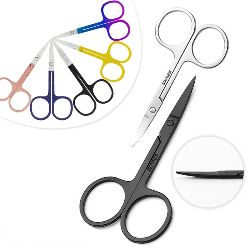 Eyebrow Scissor Makeup Eyelash Trimmer Facial Hair Remover Manicure Nail Cuticle Scissors Beauty Tools nose hair scissors facial hair scissors manicure scissors eyebrow scissors hair scissors 1 Pc