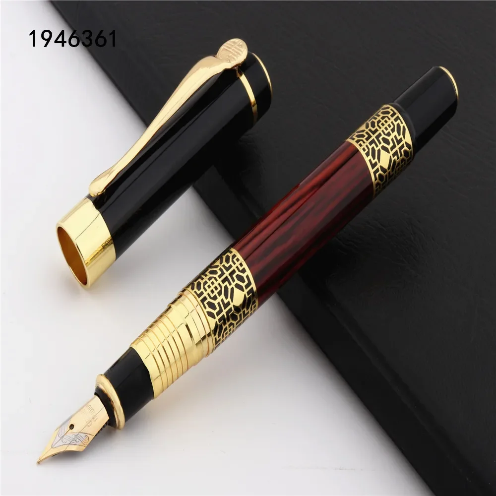 Fountain Pen 530 Golden carving Mahogany Business office School student office Supplies Ink pen