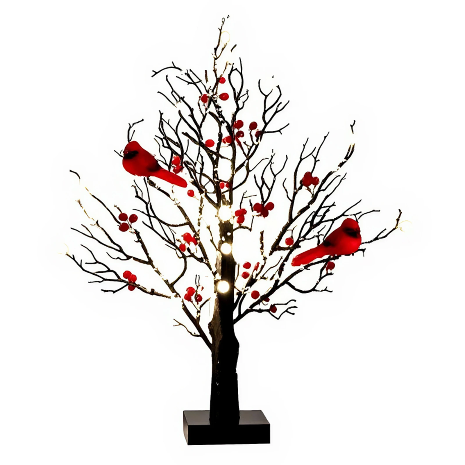 Red Bird Tree Light LED Cardinal Little Red Bird Table Decoration for Tabletop Centerpiece Xmas Indoor Home Décor: 3 - 5 Days Free Delivery Only UK